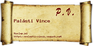 Palásti Vince névjegykártya